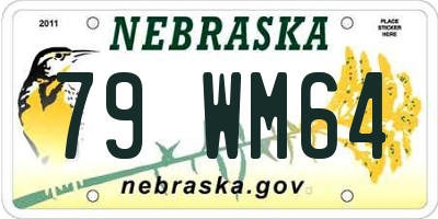 NE license plate 79WM64