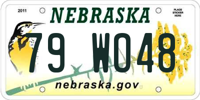 NE license plate 79WO48