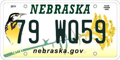 NE license plate 79WQ59