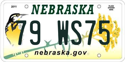 NE license plate 79WS75