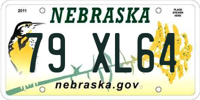 NE license plate 79XL64