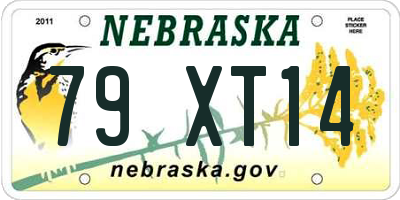 NE license plate 79XT14