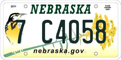 NE license plate 7C4058