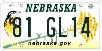 NE license plate 81GL14