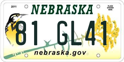 NE license plate 81GL41