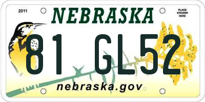 NE license plate 81GL52