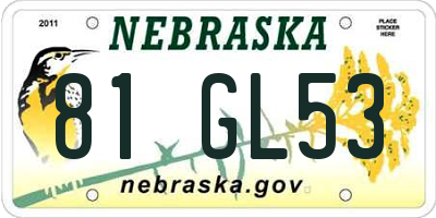 NE license plate 81GL53
