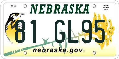NE license plate 81GL95