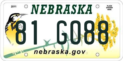 NE license plate 81GO88
