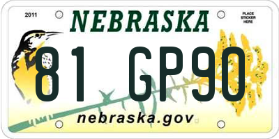 NE license plate 81GP90