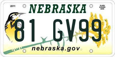 NE license plate 81GV99