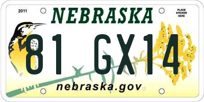 NE license plate 81GX14