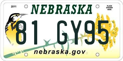 NE license plate 81GY95