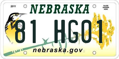 NE license plate 81HG01