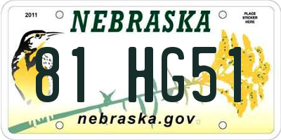 NE license plate 81HG51