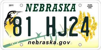 NE license plate 81HJ24