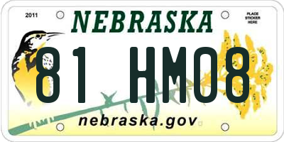 NE license plate 81HM08