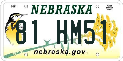 NE license plate 81HM51
