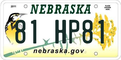NE license plate 81HP81