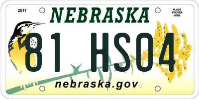NE license plate 81HS04