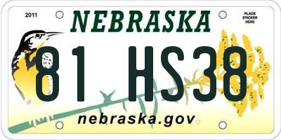 NE license plate 81HS38