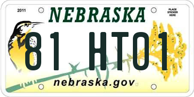NE license plate 81HT01