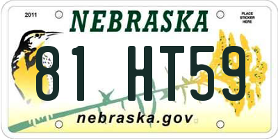 NE license plate 81HT59