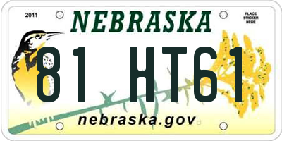NE license plate 81HT61