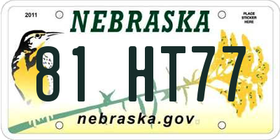 NE license plate 81HT77