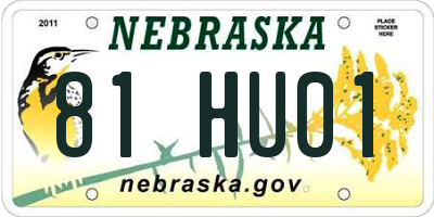 NE license plate 81HU01