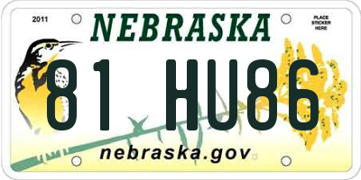 NE license plate 81HU86