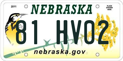 NE license plate 81HV02