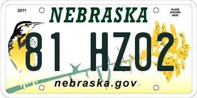 NE license plate 81HZ02