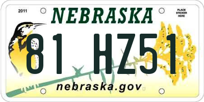 NE license plate 81HZ51