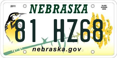 NE license plate 81HZ68