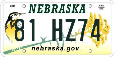 NE license plate 81HZ74