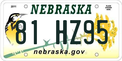 NE license plate 81HZ95