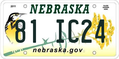 NE license plate 81IC24