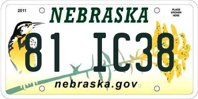 NE license plate 81IC38