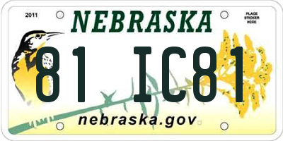 NE license plate 81IC81