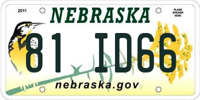 NE license plate 81ID66