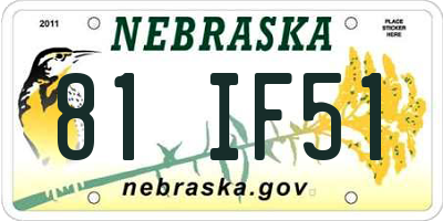 NE license plate 81IF51