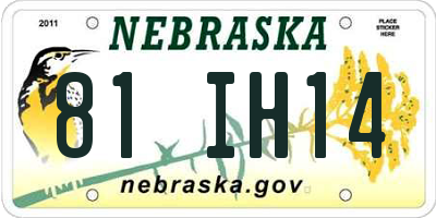 NE license plate 81IH14