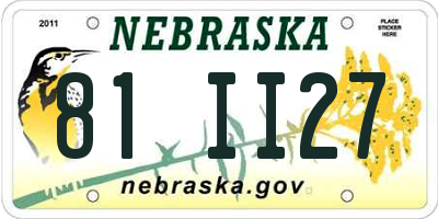 NE license plate 81II27
