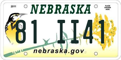 NE license plate 81II41