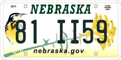 NE license plate 81II59