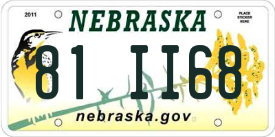 NE license plate 81II68