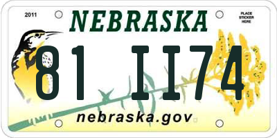 NE license plate 81II74