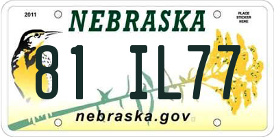 NE license plate 81IL77