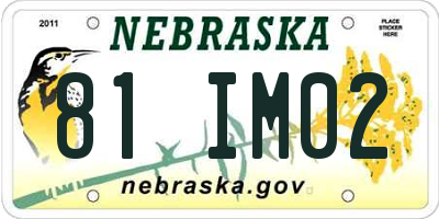 NE license plate 81IM02